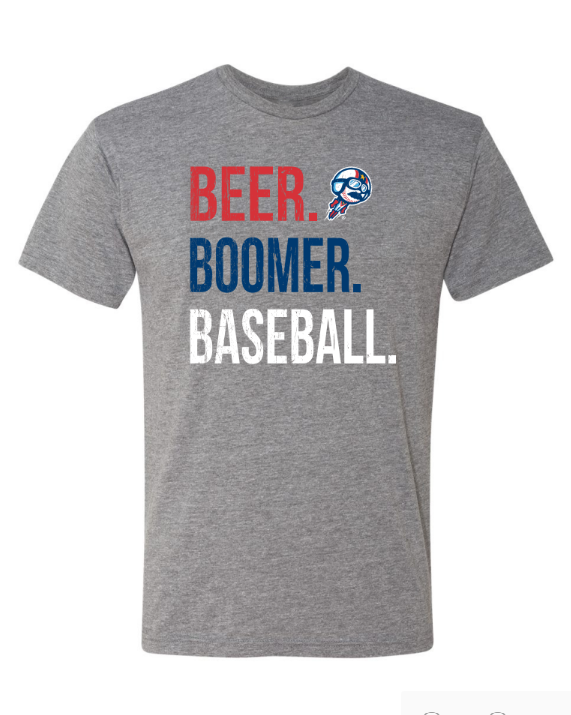 Adult Grey Beer. Boomer. Baseball. Tee