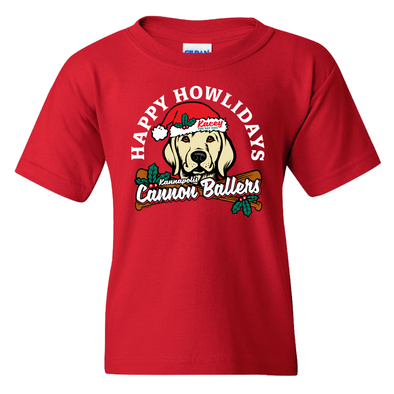 Youth Red Kacey Happy Howlidays Tee