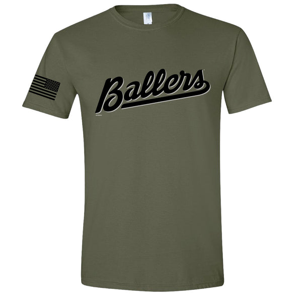 Adult Military Green Ballers Softstyle Tee